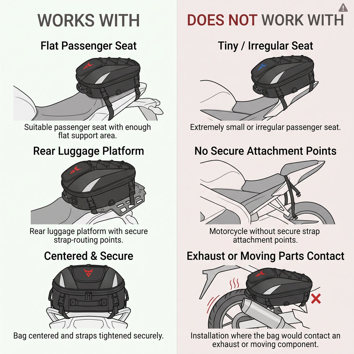 37L Expandable Motorcycle Tail Bag With Backpack Straps