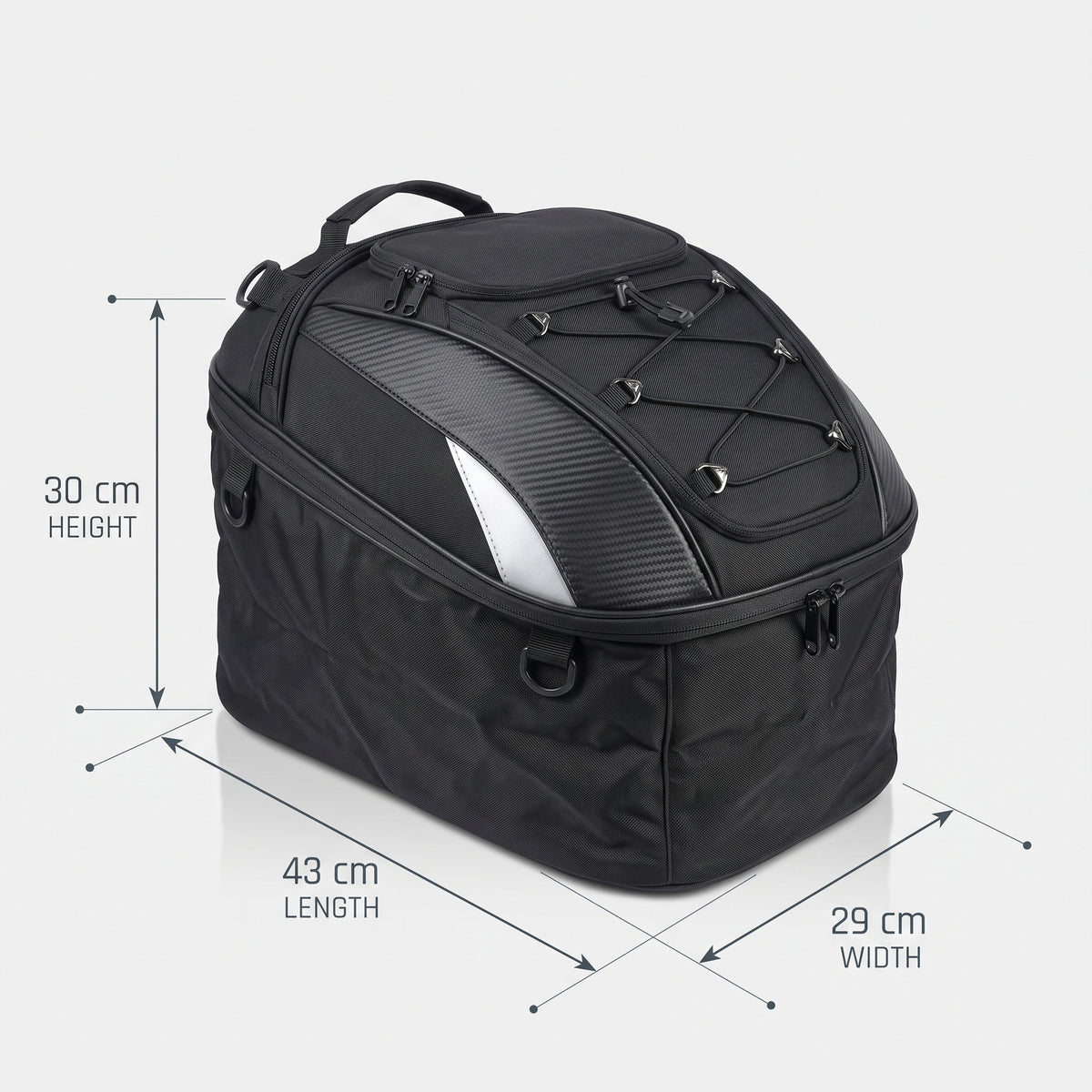 37L Expandable Motorcycle Tail Bag With Backpack Straps
