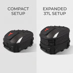 37L Expandable Motorcycle Tail Bag With Backpack Straps