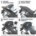 37L Expandable Motorcycle Tail Bag With Backpack Straps