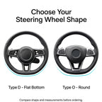 15in Hand-Stitched Microfiber Steering Wheel Cover, O/D Fit