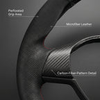 15in Hand-Stitched Microfiber Steering Wheel Cover, O/D Fit