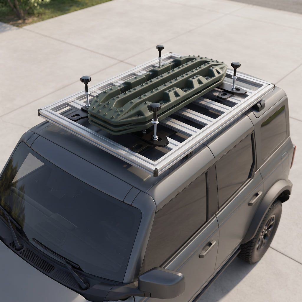 4-Bolt Traction Board Roof Rack Mounting Kit With Hand Knobs