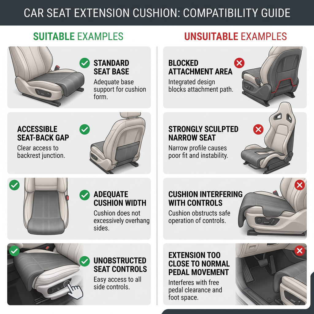 Car Seat Extension Cushion With Thigh Support (17 in)