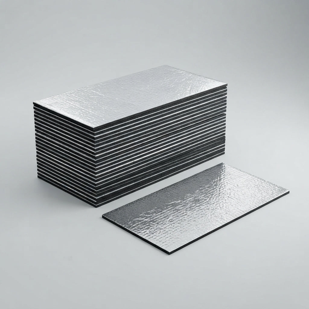 50PCS Self-Adhesive Car Insulation Mats With Aluminum Foil
