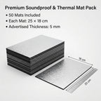 50PCS Self-Adhesive Car Insulation Mats With Aluminum Foil