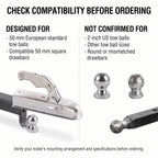 50mm Trailer Tow Ball Coupler With Lever Lock, 800kg Rated