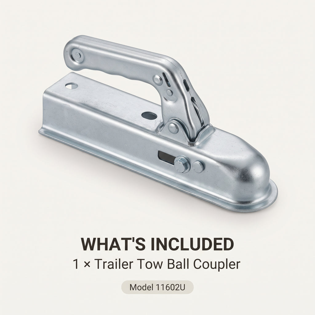 50mm Trailer Tow Ball Coupler With Lever Lock, 800kg Rated