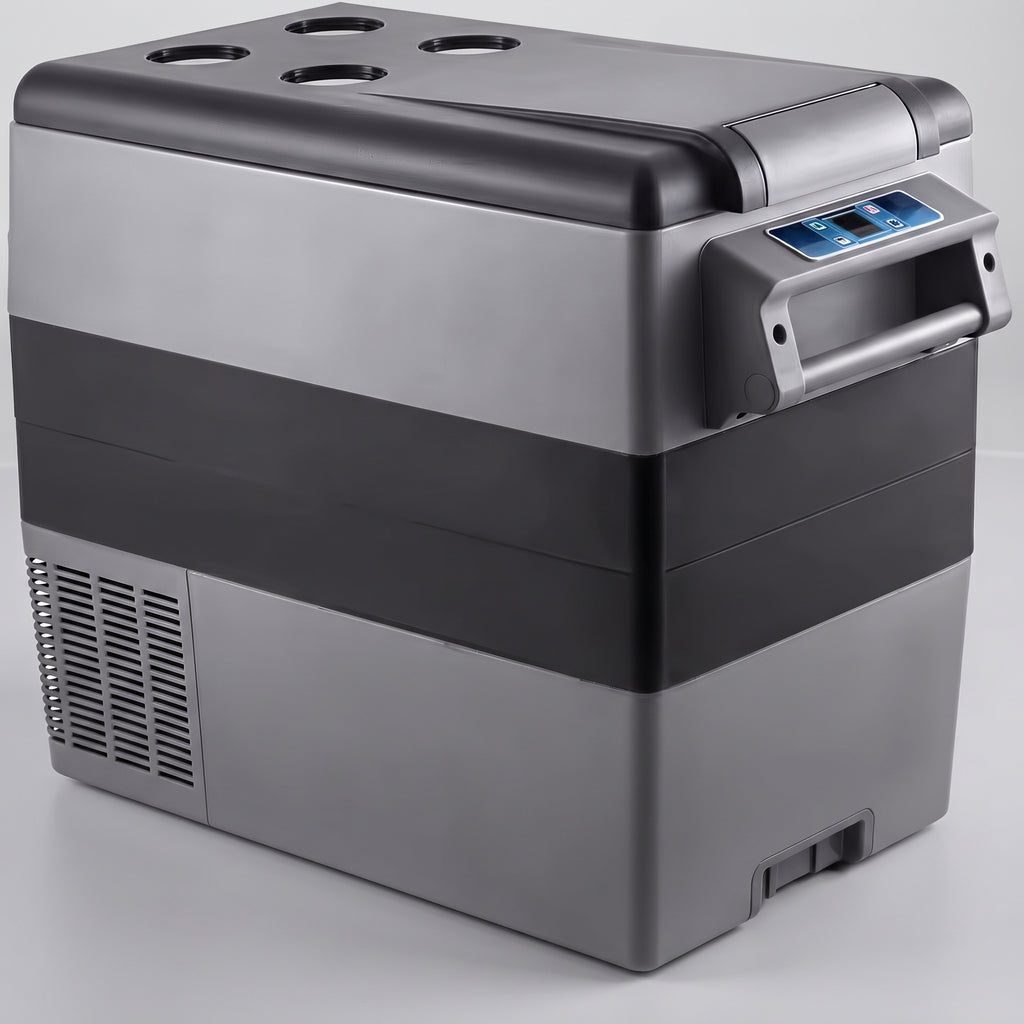 55L Portable Car Refrigerator Freezer With Dual Compartments