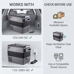 55L Portable Car Refrigerator Freezer With Dual Compartments