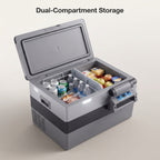 55L Portable Car Refrigerator Freezer With Dual Compartments