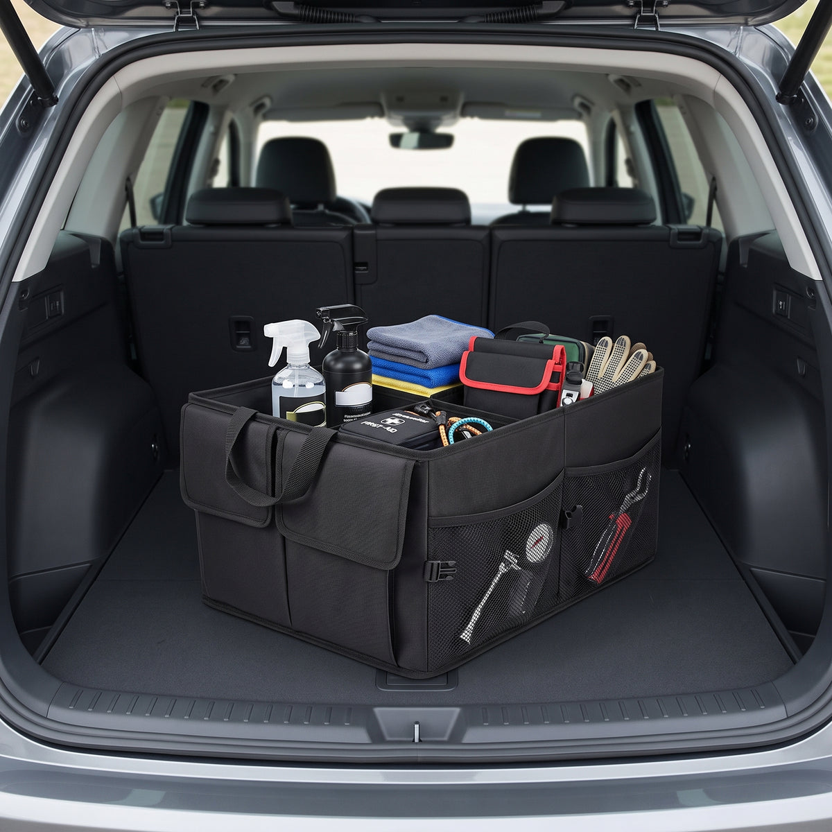 Foldable Trunk Organizer With 3-Section Storage (22 in)