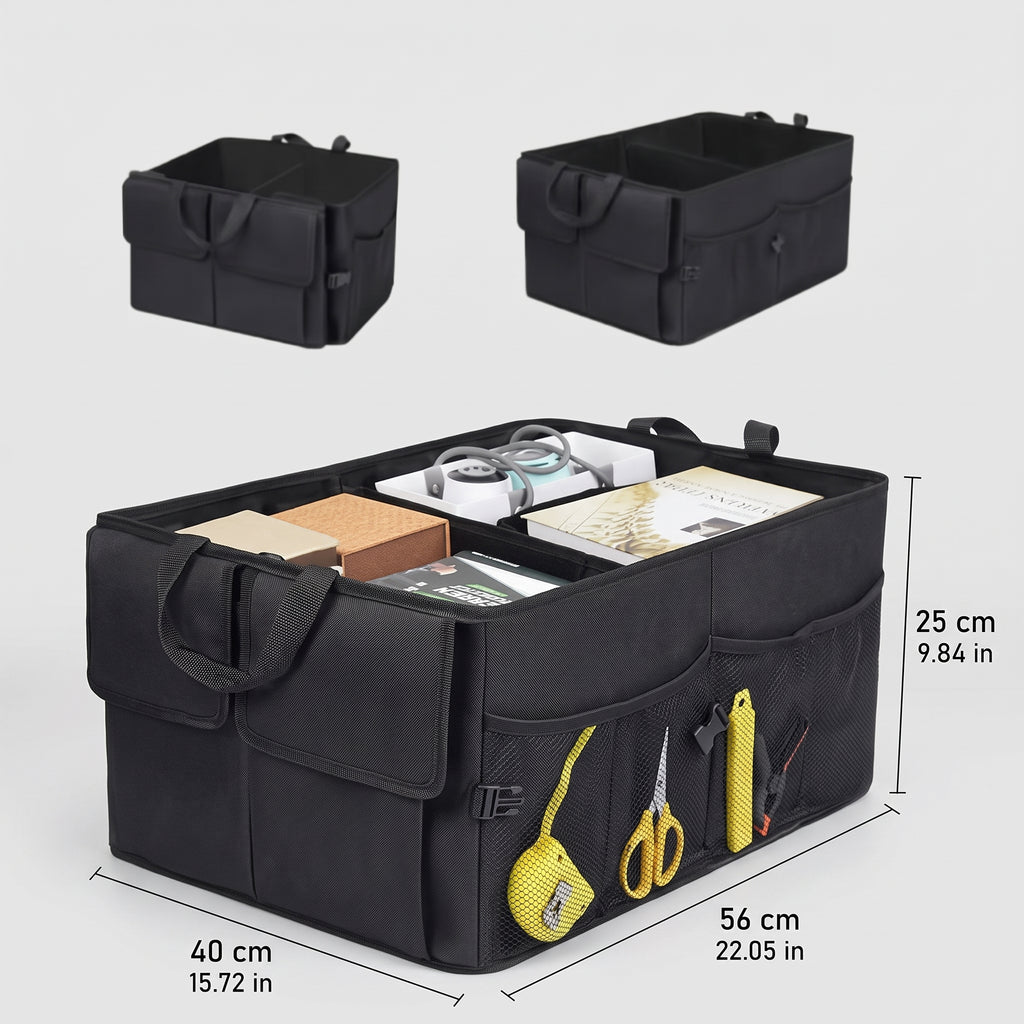 Foldable Trunk Organizer With 3-Section Storage (22 in)
