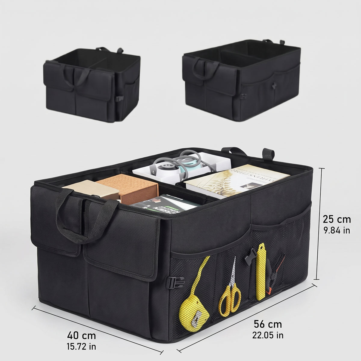 Foldable Trunk Organizer With 3-Section Storage (22 in)