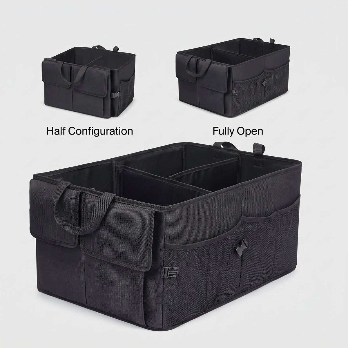 Foldable Trunk Organizer With 3-Section Storage (22 in)
