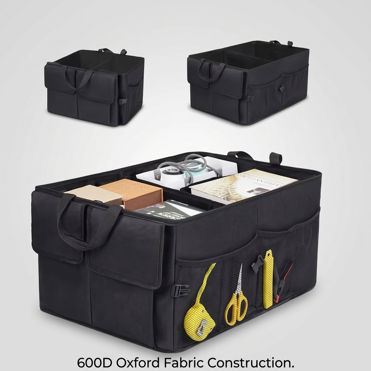 Foldable Trunk Organizer With 3-Section Storage (22 in)