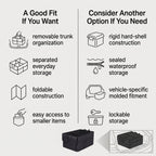 Foldable Trunk Organizer With 3-Section Storage (22 in)