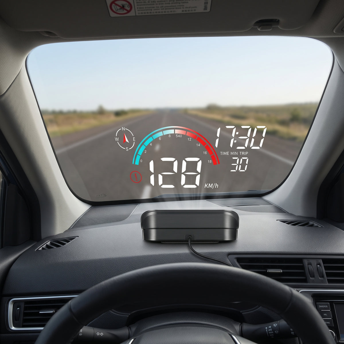 5V GPS Windshield Head-Up Display With Trip Data
