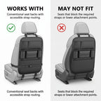 6-Pocket PU Car Seat Back Organizer With Anti-Kick Protection