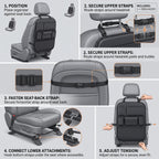 6-Pocket PU Car Seat Back Organizer With Anti-Kick Protection