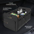 60CM Collapsible Trunk Organizer With 3 Compartments & 12 Pockets