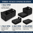 60CM Collapsible Trunk Organizer With 3 Compartments & 12 Pockets