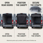 70.9 Inch Rear Door Campervan Awning With Adjustable Straps