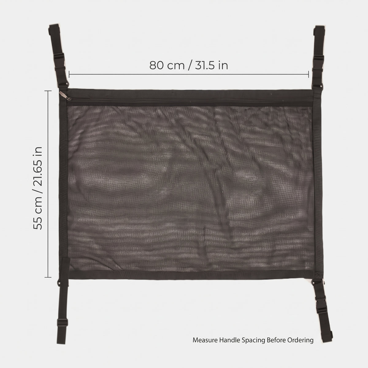 32x22in Zippered Car Ceiling Storage Net Organizer