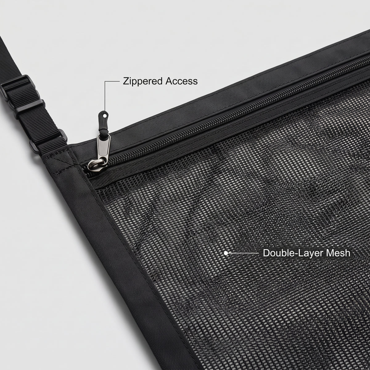 32x22in Zippered Car Ceiling Storage Net Organizer