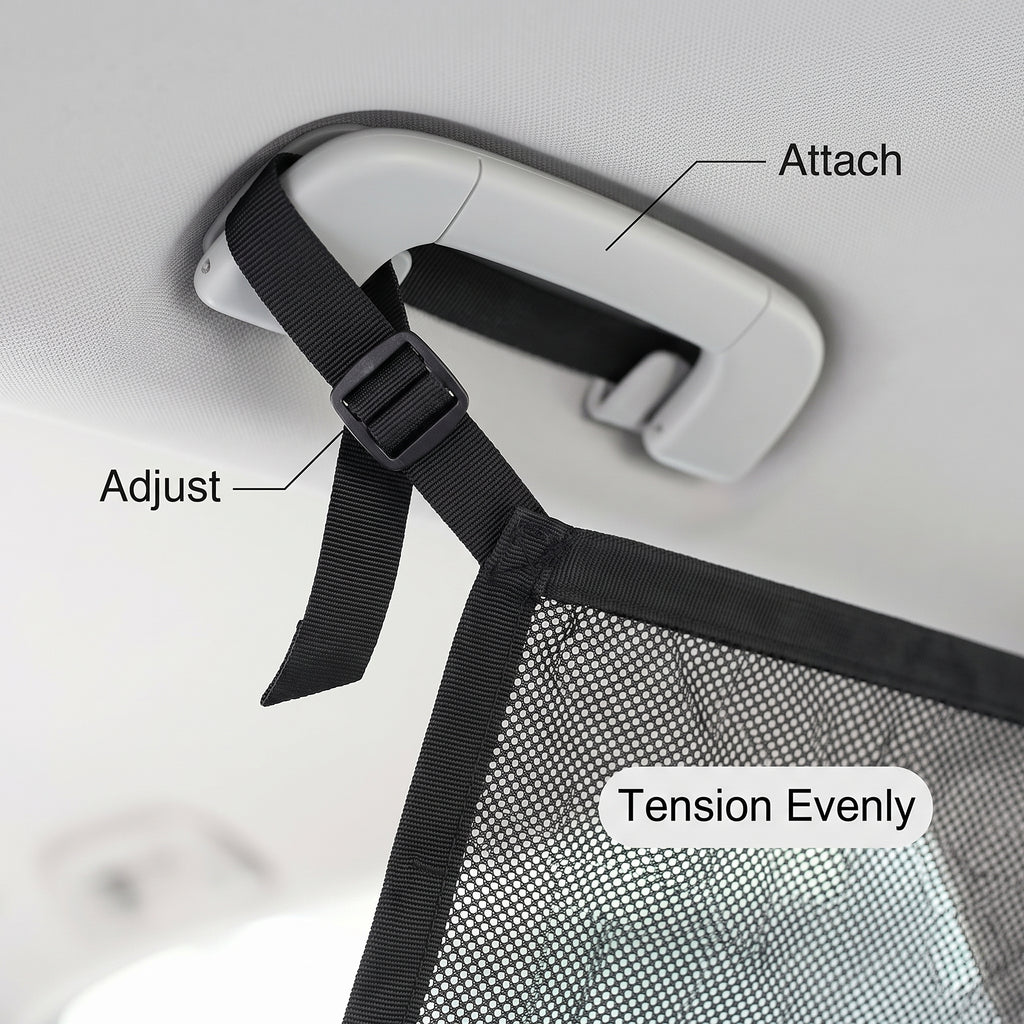 32x22in Zippered Car Ceiling Storage Net Organizer
