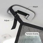 32x22in Zippered Car Ceiling Storage Net Organizer