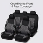 9-Piece Car Seat Cover Set With Split Rear Bench Zippers