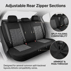 9-Piece Car Seat Cover Set With Split Rear Bench Zippers