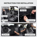 9-Piece Car Seat Cover Set With Split Rear Bench Zippers