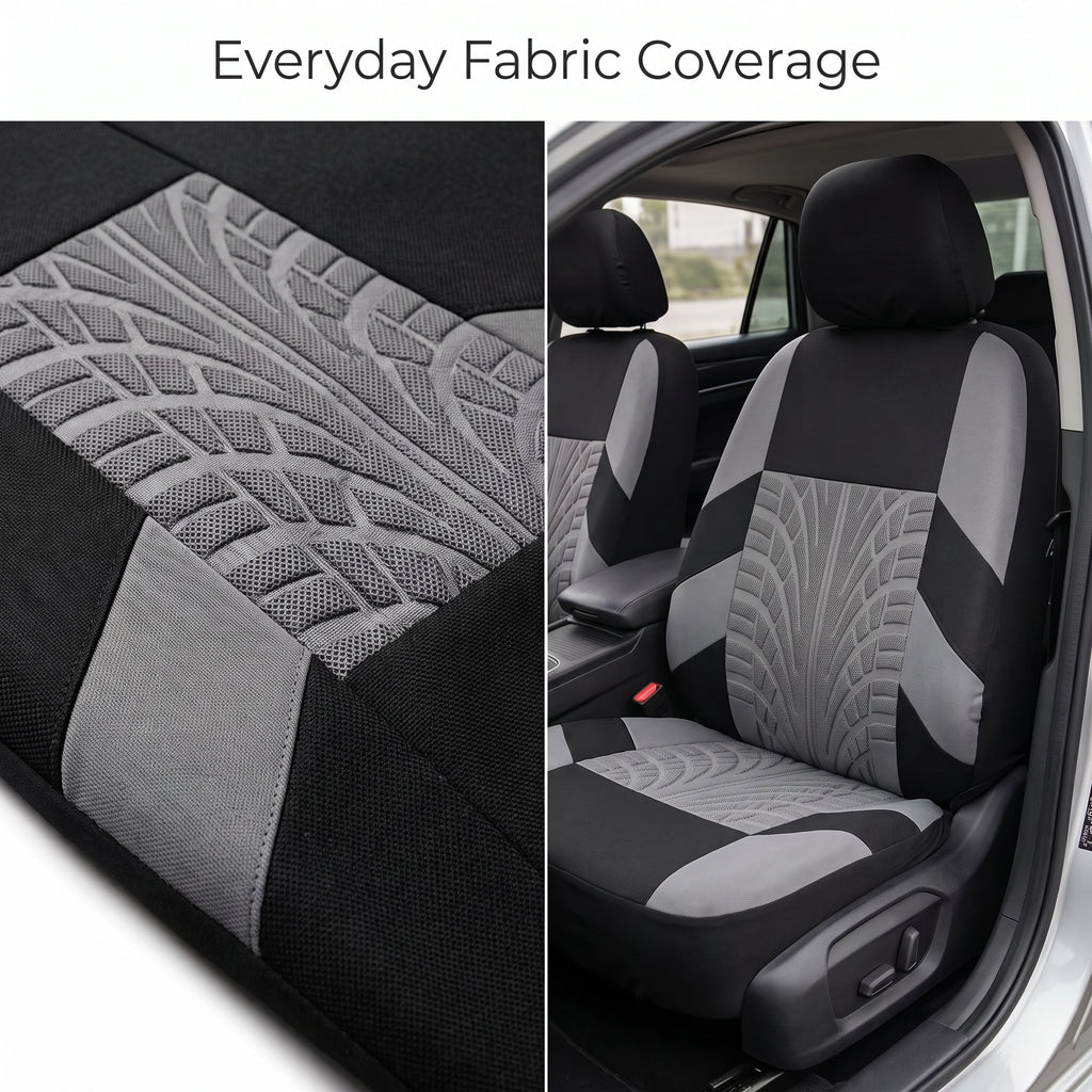 9-Piece Car Seat Cover Set With Split Rear Bench Zippers