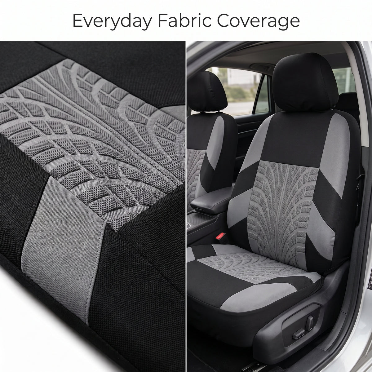 9-Piece Car Seat Cover Set With Split Rear Bench Zippers