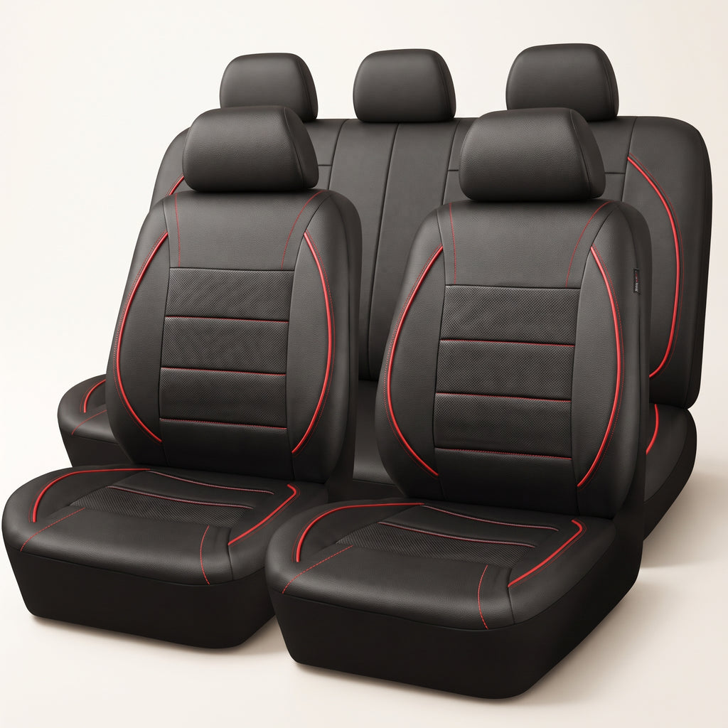 PVC Leather Car Seat Covers With Padded Panels