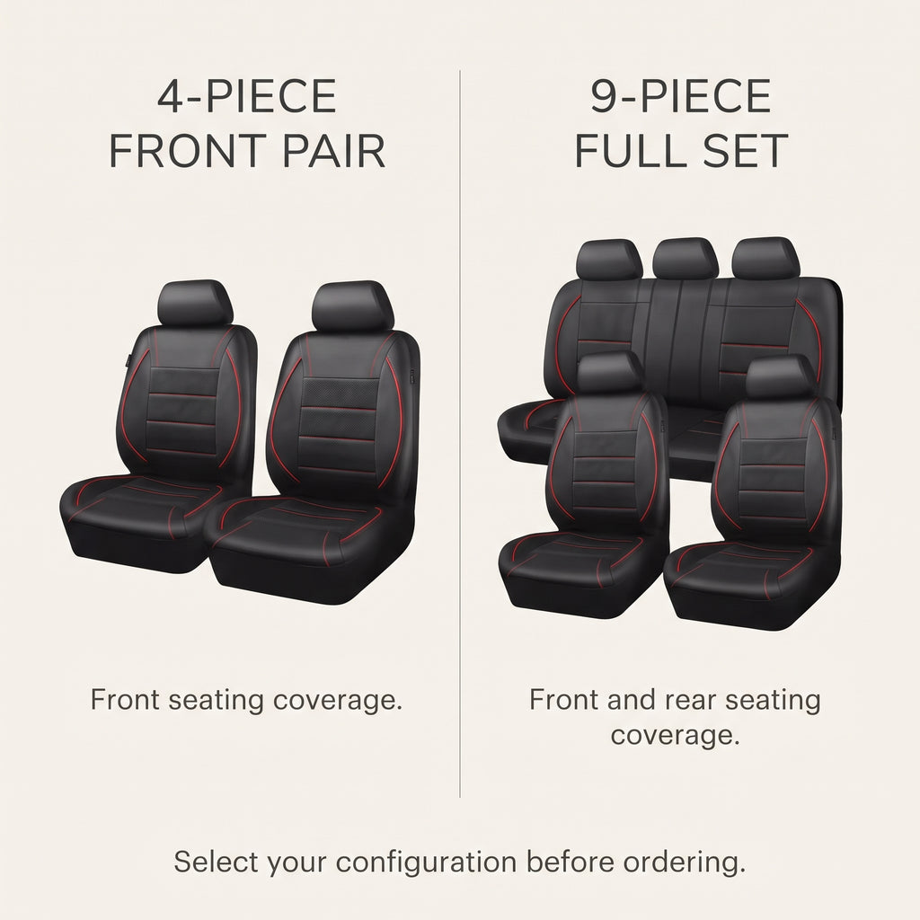 PVC Leather Car Seat Covers With Padded Panels