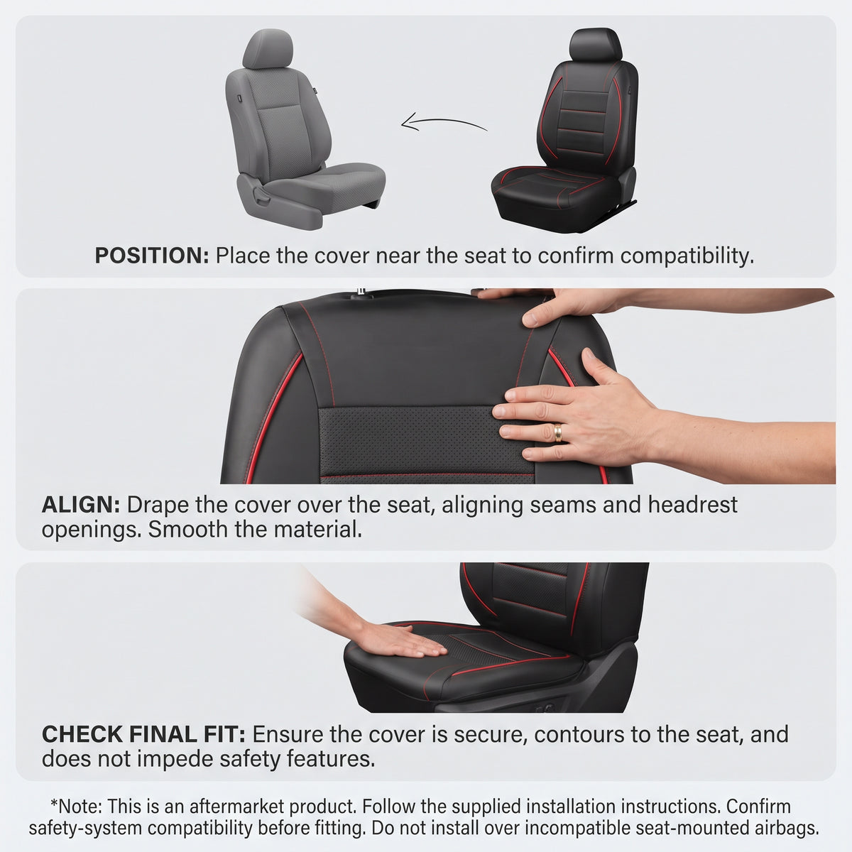 PVC Leather Car Seat Covers With Padded Panels
