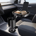 2-in-1 Car Cup Holder With 360° Rotating Tray