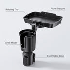 2-in-1 Car Cup Holder With 360° Rotating Tray