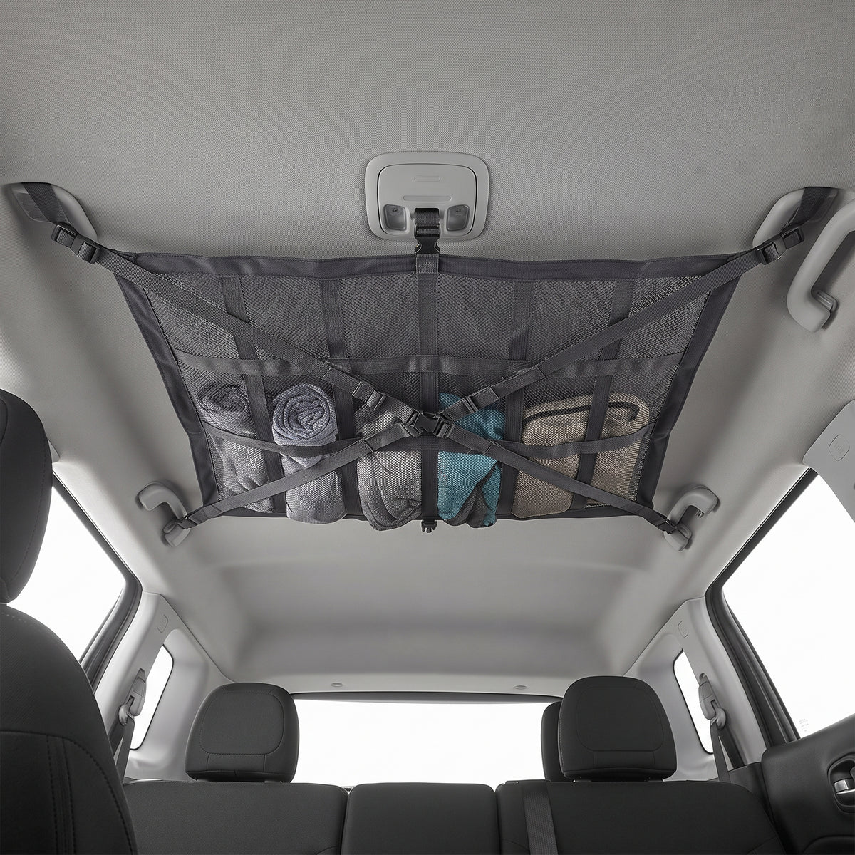 Car Ceiling Cargo Mesh Organizer with Zipper Pocket