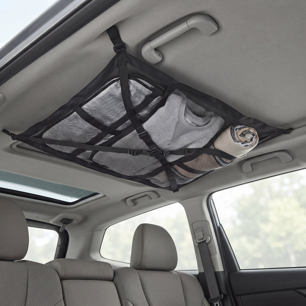 Car Ceiling Cargo Mesh Organizer with Zipper Pocket