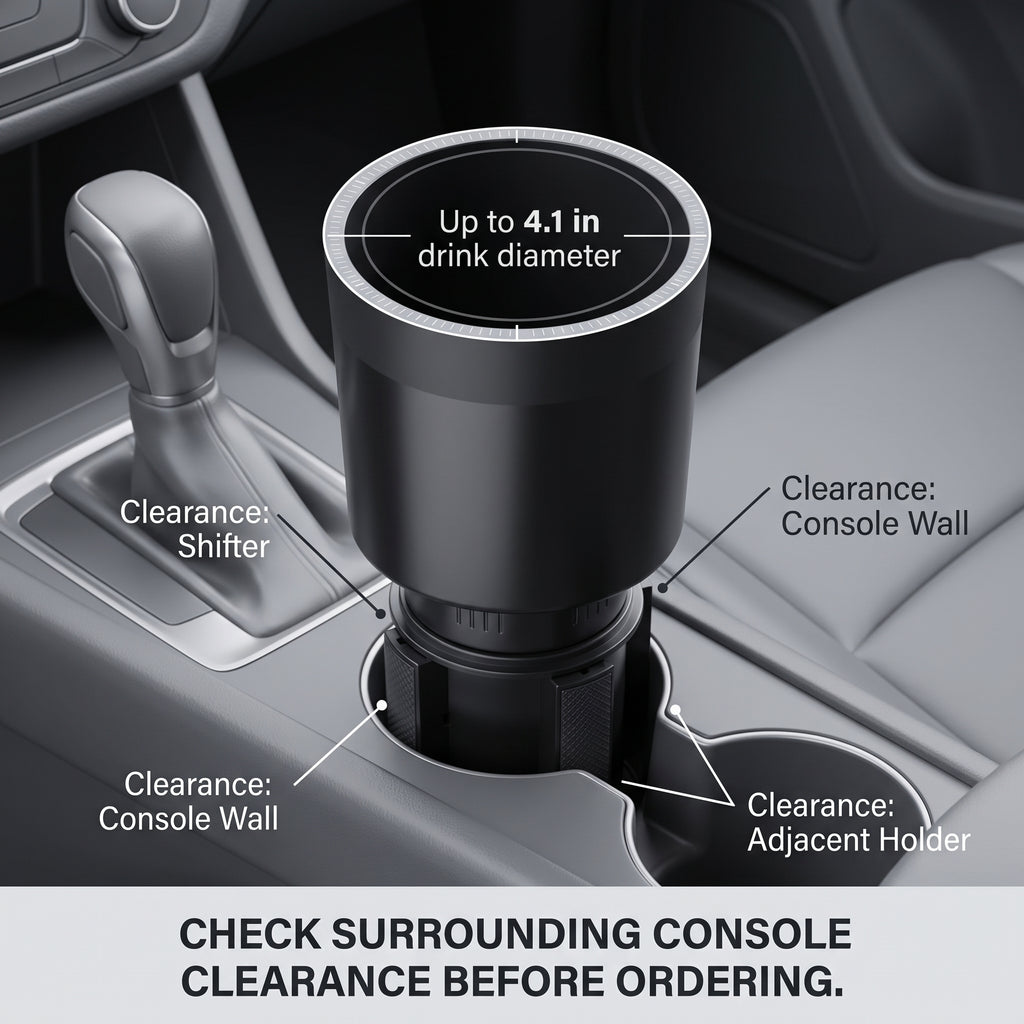 Adjustable Car Cup Holder Extender for 4.1-Inch Drinkware