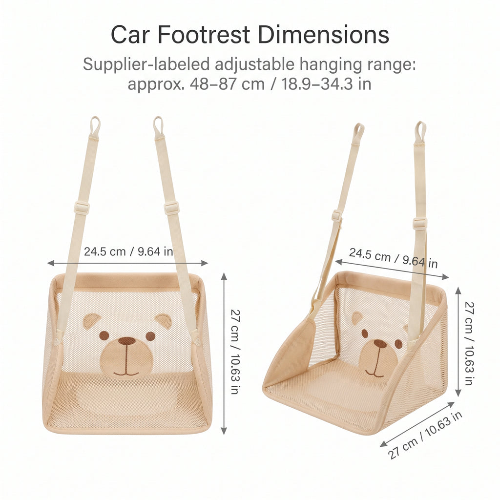 Hanging Car Footrest for Kids With Animal Design