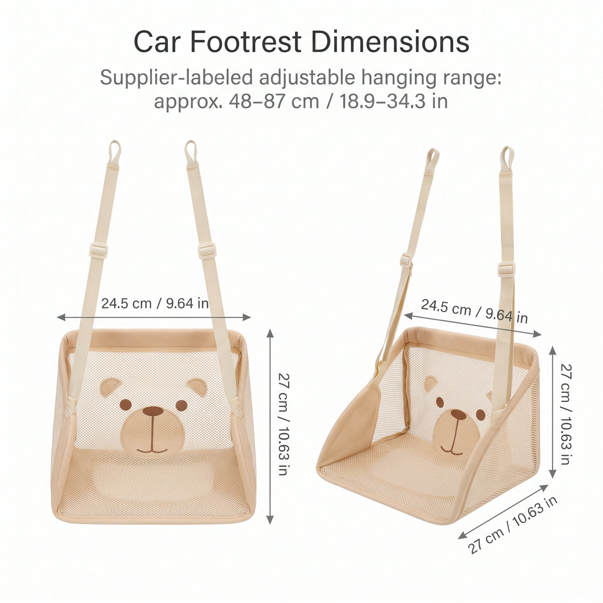Hanging Car Footrest for Kids With Animal Design