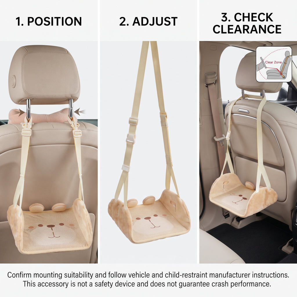 Hanging Car Footrest for Kids With Animal Design