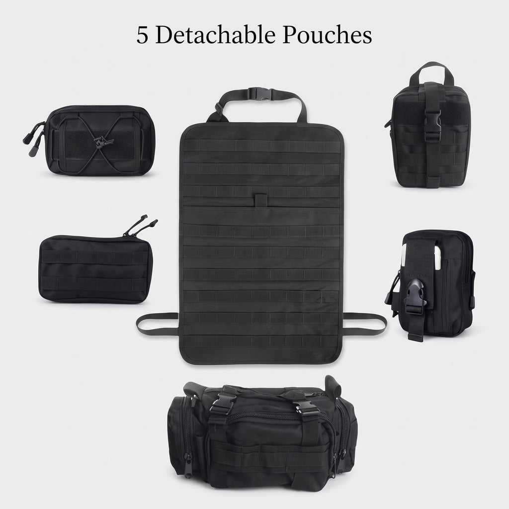 MOLLE Seat Back Organizer With 5 Detachable Pouches
