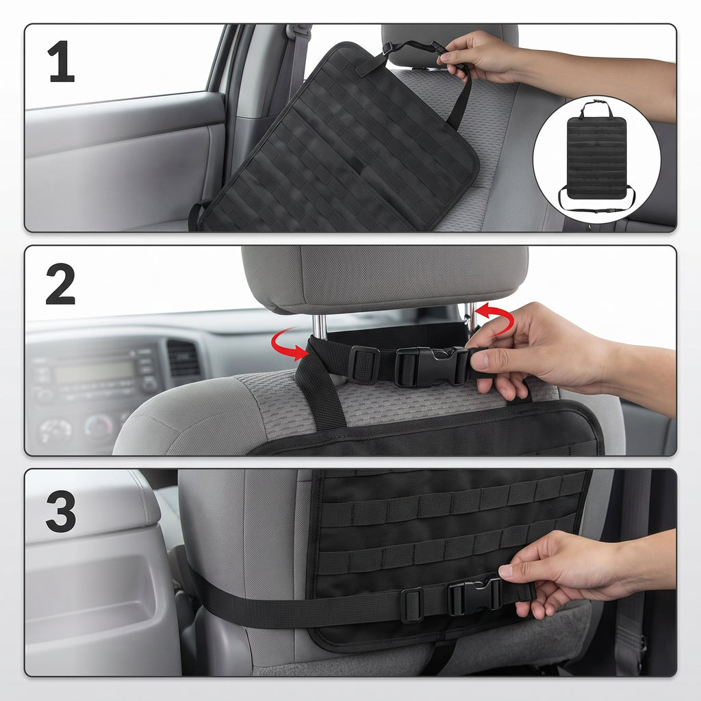 MOLLE Seat Back Organizer With 5 Detachable Pouches