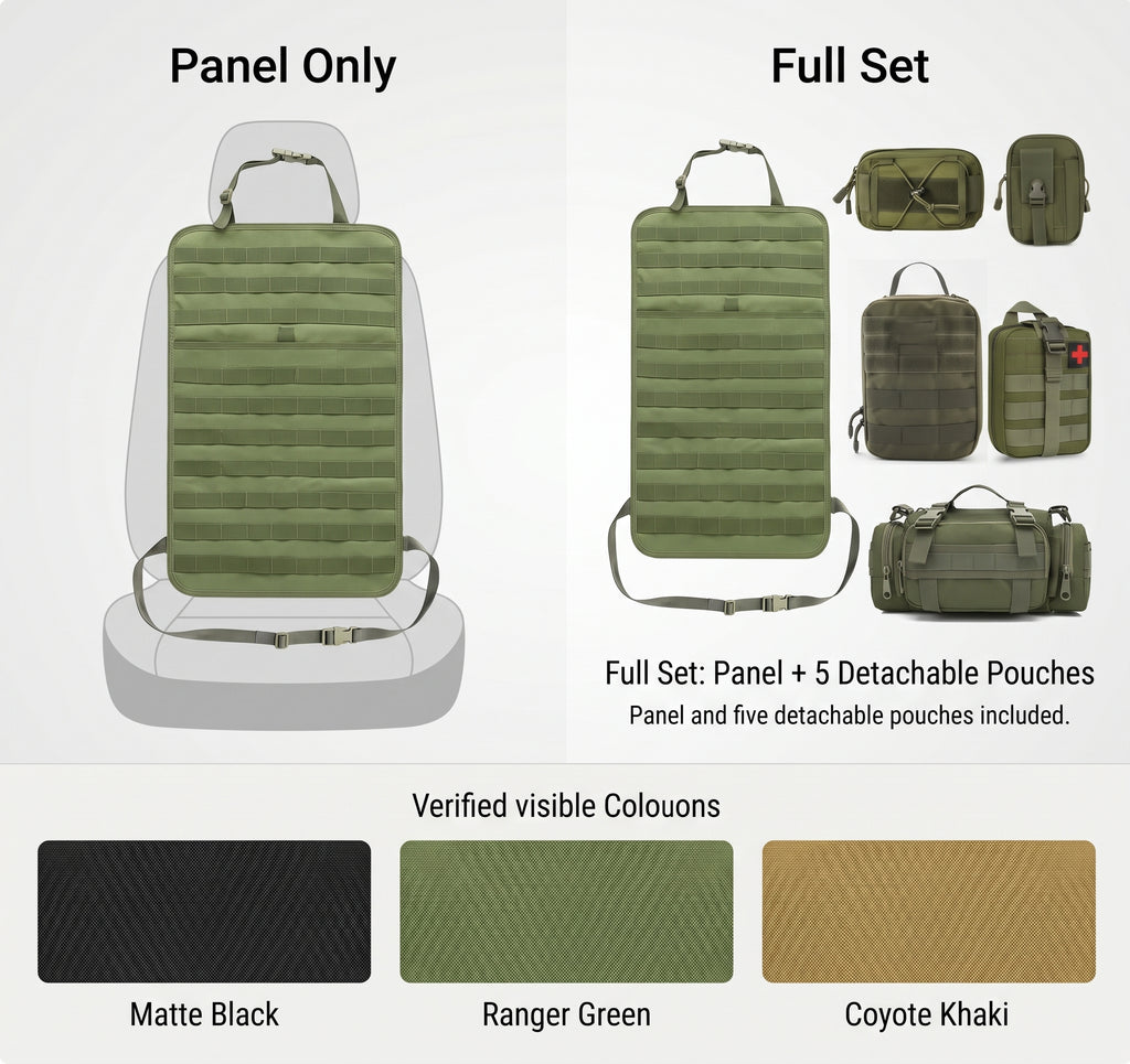 MOLLE Seat Back Organizer With 5 Detachable Pouches